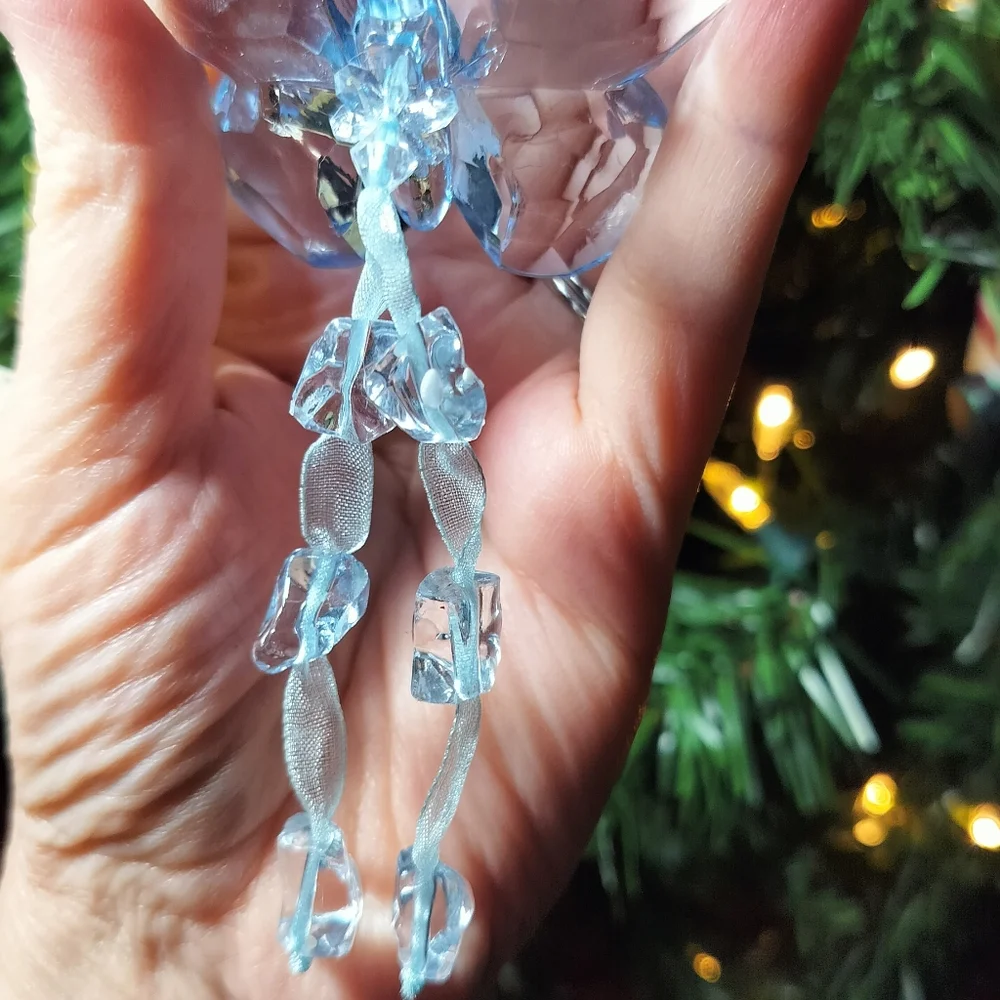 Two Dangling Butterfly Christmas Ornaments